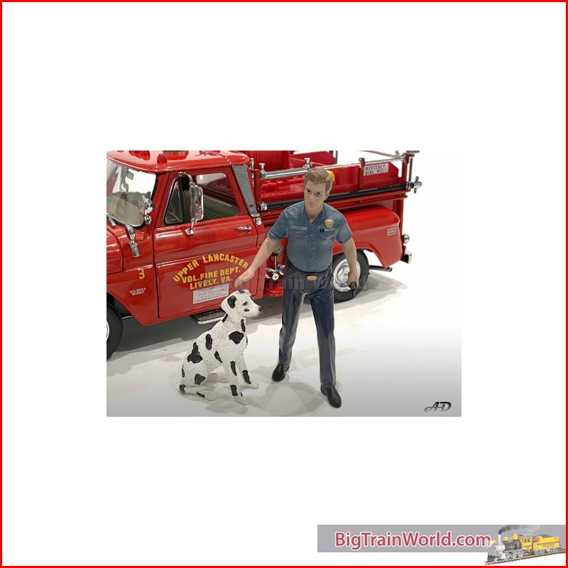American Diorama 76420 - 1/24 firefighters *fire dog training* figure & dog