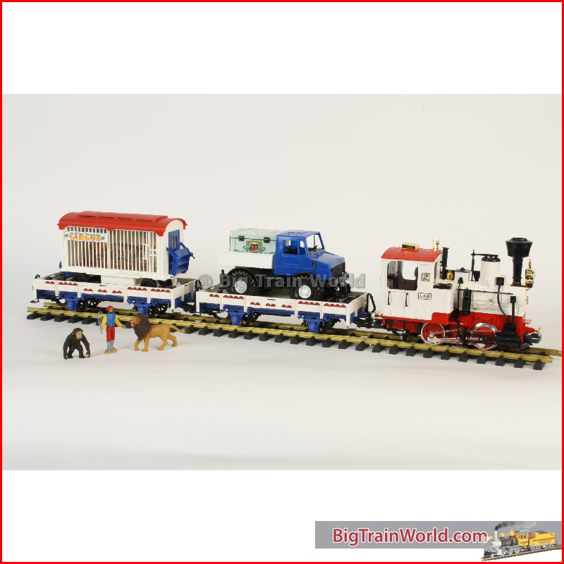 LGB 21988 - Startset "Circustrein" - Lok, 2 x wagon, trafo, figuurtjes