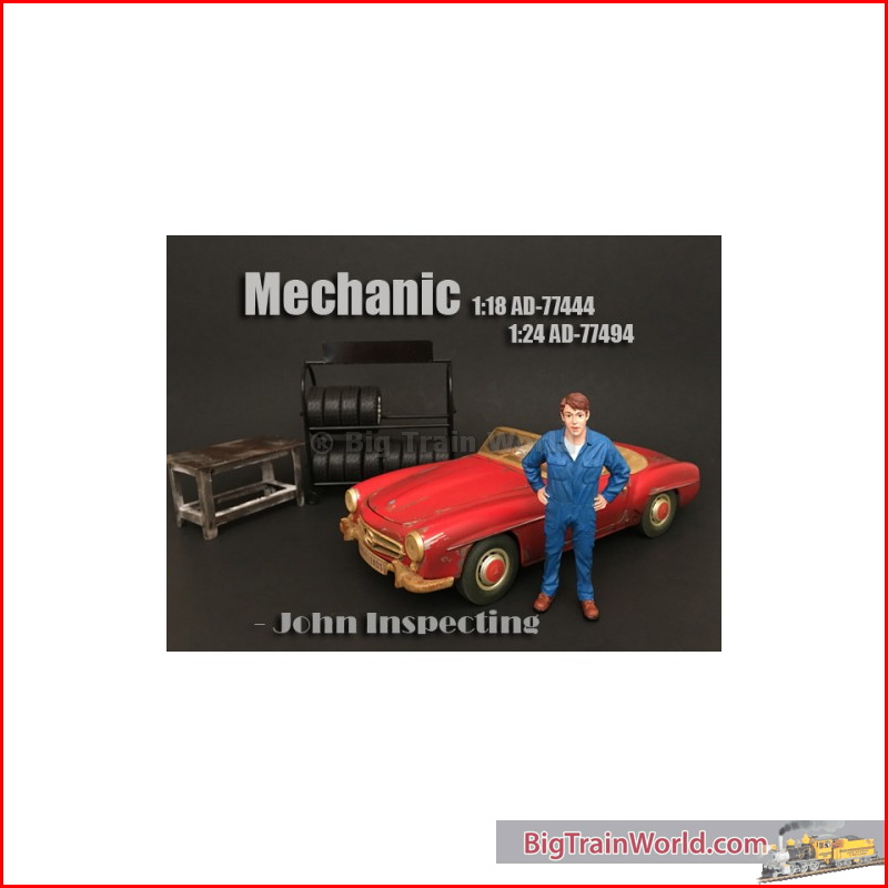 American Diorama 77494 - 1/24 mechanic manager john inspecting