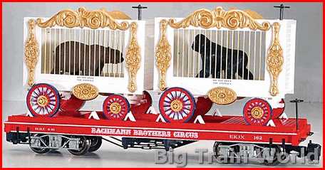 Bachmann 98381 - Bachmann Brothers Circus Car Flat With Bear And Gorilla Wagons