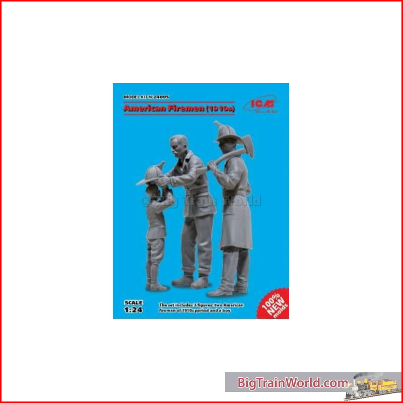 ICM 24005 - 1910s american firemen (3 figures), plastic modelkit