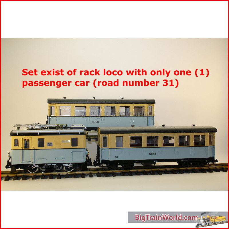 LGB/Kiss 21461 HGe 2/2 Schöllenenbahn Tandrad lok + wagon #31 - Custom re-paint