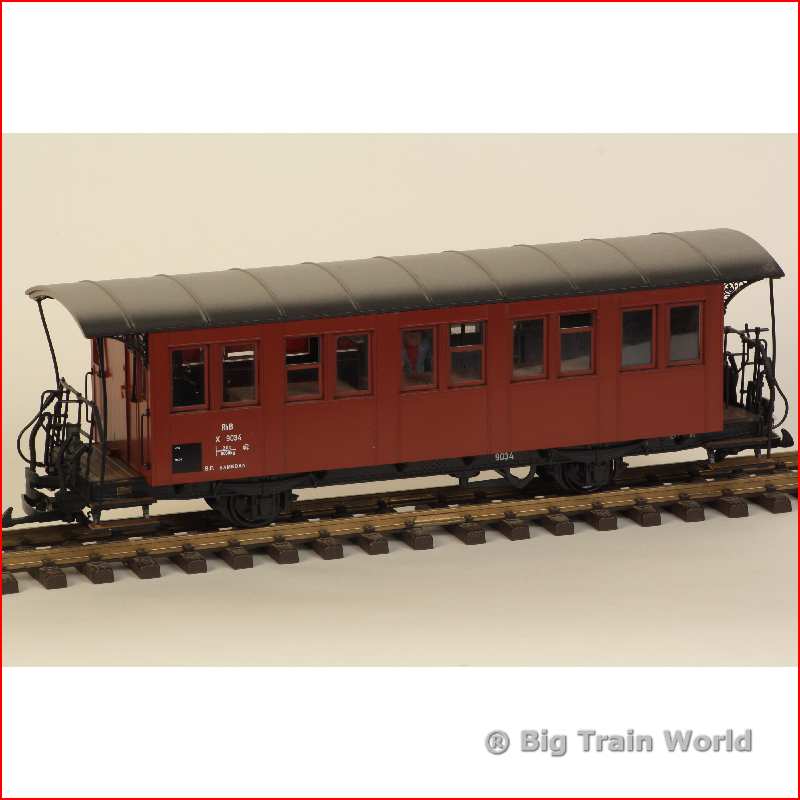 LGB 31340 - RhB construction train car X 9035, with figurine, good condition, Bo