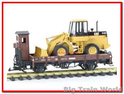 LGB 40124 - DR goederenwagen 99-42-17 met CAT shovel 918-F