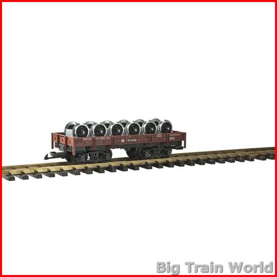 LGB 41103 - DR Niederbordwagen 97-17-81 Ow - beladen met 6 metalen wielen