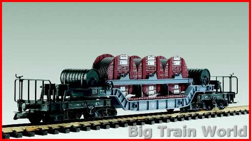 LGB 42580 - Diepladewagon met 3 x kabeltrommels, 8 assig