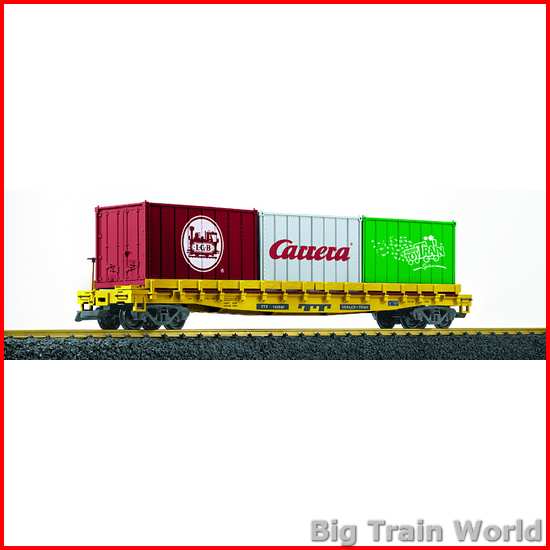 LGB 43540 - Trailer trein   containerwagen met 3 cont.