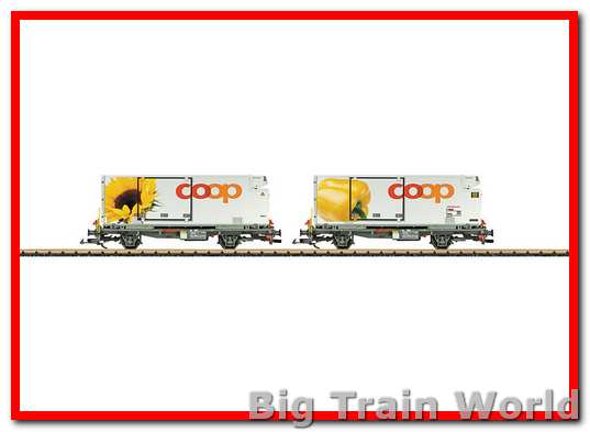 LGB 49890 - Kuhl Containerwagen RhB COOP - Set á 2