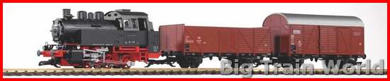 Piko 37120 - G-Start-Set Güterzug BR 80 + zwei Güterwg. + Sound und Dampf DB III