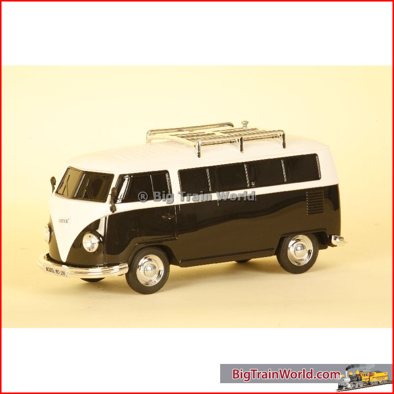 Prehm-Miniaturen 530003 - VW Bus T1, FM radio, mp3, verlichting - Zwart - 1:22,5