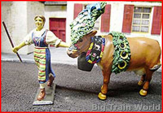 Prehm-Miniaturen 550105 - Almabtrieb Set 2, 2 Figuren  Bäuerin mit Kuh