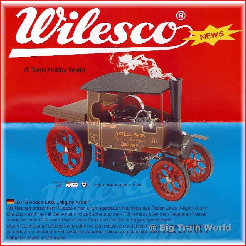 Wilesco 00310 - FODEN TRAKTOR MIGHTY ATOM DAMPFLASTWAGEN D310